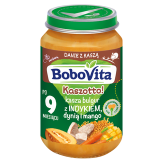BoboVita Kaszotto! Kasza bulgur z indykiem dynią i mango, po 9 miesiącu, 190 g - zdjęcie produktu