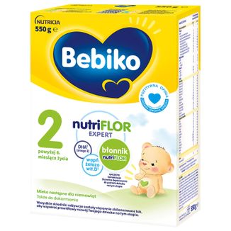Bebiko 2 Nutriflor Expert, mleko następne, powyżej 6 miesiąca, 550 g Bebiko 2 Nutriflor Expert, mleko następne, powyżej 6 miesiąca, 550 g - zdjęcie produktu