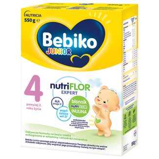 Bebiko Junior 4 Nutriflor Expert, odżywcza formuła na bazie mleka, powyżej 2 roku, 550 g - zdjęcie produktu