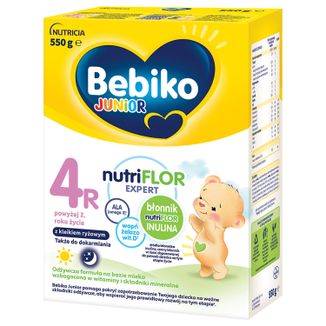 Bebiko Junior 4R Nutriflor Expert, odżywcza formuła na bazie mleka z kleikiem ryżowym, powyżej 2 roku, 550 g - zdjęcie produktu