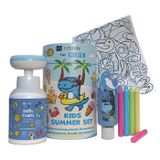 HiSkin Kids Zestaw Na Wakacje w Tubie, niebieski, pianka do mycia rąk, 300 ml + płyn do kąpieli, 75 ml + kredki i kolorowanki w prezencie - miniaturka zdjęcia produktu