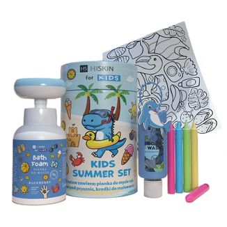 HiSkin Kids Zestaw Na Wakacje w Tubie, niebieski, pianka do mycia rąk, 300 ml + płyn do kąpieli, 75 ml + kredki i kolorowanki w prezencie HiSkin Kids Zestaw Na Wakacje w Tubie, niebieski, pianka do mycia rąk, 300 ml + płyn do kąpieli, 75 ml + kredki i kolorowanki w prezencie - zdjęcie produktu
