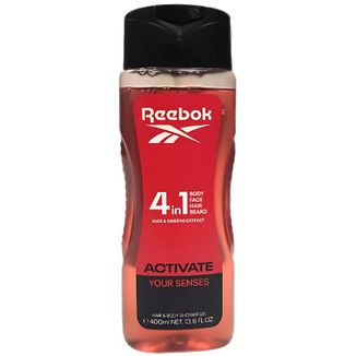 Reebok Activate Your Senses, żel pod prysznic dla mężczyzn 4w1, 400 ml Reebok Activate Your Senses, żel pod prysznic dla mężczyzn 4w1, 400 ml - zdjęcie produktu