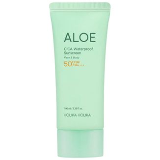 Holika Holika Aloe Cica Waterproof Sunscreen, żel przeciwsłoneczny do twarzy i ciała, SPF 50+, 100 ml USZKODZONE OPAKOWANIE Holika Holika Aloe Cica Waterproof Sunscreen, żel przeciwsłoneczny do twarzy i ciała, SPF 50+, 100 ml USZKODZONE OPAKOWANIE - zdjęcie produktu
