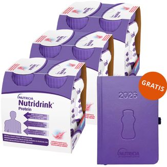 Zestaw Nutridrink Protein, preparat odżywczy, rześki smak czerwonych owoców, 12 x 125 ml + kalendarz na 2026 rok gratis - zdjęcie produktu