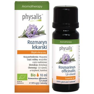 Physalis, olejek eteryczny, rozmaryn lekarski bio, 10 ml Physalis, olejek eteryczny, rozmaryn lekarski bio, 10 ml - zdjęcie produktu