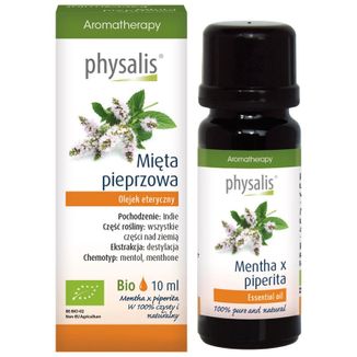 Physalis, olejek eteryczny, mięta pieprzowa bio, 10 ml Physalis, olejek eteryczny, mięta pieprzowa bio, 10 ml - zdjęcie produktu