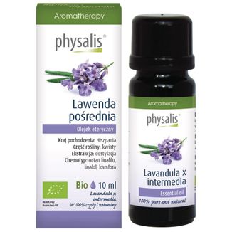Physlais, olejek eteryczny, lawenda pośrednia bio, 10 ml Physlais, olejek eteryczny, lawenda pośrednia bio, 10 ml - zdjęcie produktu