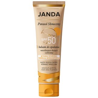 Janda Parasol Słoneczny, nawilżająco-wygładzający balsam do opalania, SPF 50, 50 ml - zdjęcie produktu