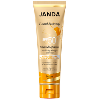 Janda Parasol Słoneczny, nawilżająco-wygładzający balsam do opalania, SPF 50, 50 ml - zdjęcie produktu