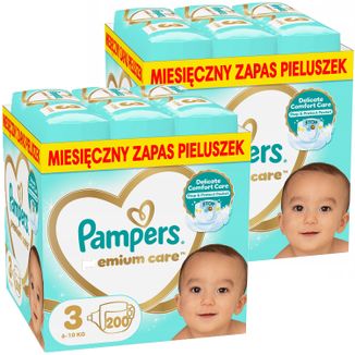 Zestaw Pampers Premium Care 3 (6-10 kg), pieluchy, 2 x 200 sztuk - zdjęcie produktu