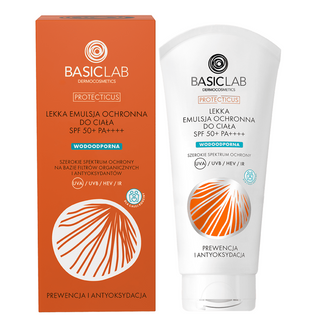 BasicLab Protecticus, lekka emulsja ochronna do ciała, SPF 50+, 100 ml - zdjęcie produktu