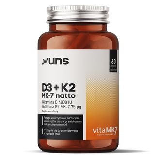 UNS D3+K2 MK-7 Natto, 60 kapsułek - zdjęcie produktu