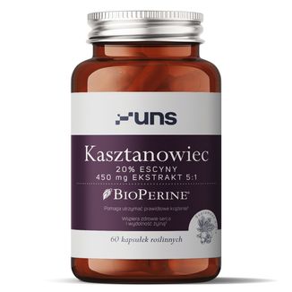 UNS Kasztanowiec + Bioperine, 60 kapsułek - zdjęcie produktu