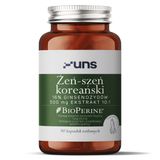 UNS Żeń-Szeń Koreański + Bioperine, 90 kapsułek - miniaturka zdjęcia produktu