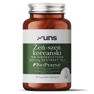 UNS Żeń-Szeń Koreański + Bioperine, 90 kapsułek - zdjęcie produktu