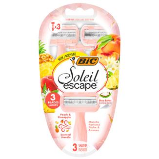 BIC Soleil Escape, maszynka do golenia, trzyostrzowa, Peach & Pineapple, 3 sztuki - zdjęcie produktu