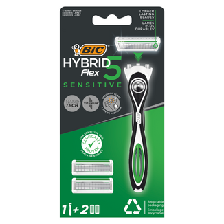 BIC Flex 5 Hybrid Sensitive, maszynka do golenia, uchwyt + 2 wkłady - zdjęcie produktu