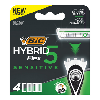 BIC Flex 5 Hybrid Sensitive, wkłady wymienne, 4 sztuki - zdjęcie produktu