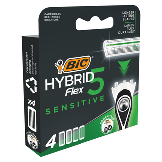 BIC Flex 5 Hybrid Sensitive, wkłady wymienne, 4 sztuki - zdjęcie produktu
