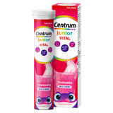 Centrum Vital Junior, dla dzieci od 4 lat, smak truskawkowy, 20 tabletek musujących USZKODZONE OPAKOWANIE - miniaturka zdjęcia produktu
