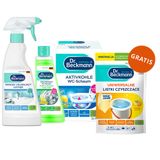 Zestaw Dr. Beckmann, piana czyszcząca do WC, 3 x 100 g + środek usuwający kamień, 500 ml + odkamieniacz do pralek, 250 ml + listki czyszczące, 20 sztuk gratis - miniaturka zdjęcia produktu