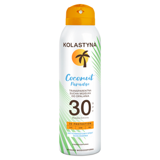 Kolastyna Coconut Paradise, transparentna sucha mgiełka do opalania SPF 30, 150 ml - zdjęcie produktu