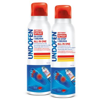 Zestaw Undofen, aktywny spray do stóp i obuwia, all in one, 2 x 150 ml - zdjęcie produktu