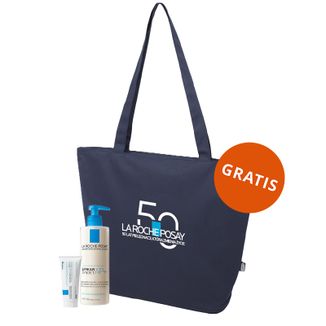 Zestaw La Roche-Posay Cicaplast Baume B5+, kojący balsam regenerujący, 100 ml + krem myjący do ciała uzupełniający poziom lipidów, od urodzenia, 400 ml + torba gratis - zdjęcie produktu