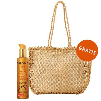 Nuxe Sun, rozświetlający olejek do opalania, w sprayu, SPF 50, 150 ml + torba Summer gratis - zdjęcie produktu