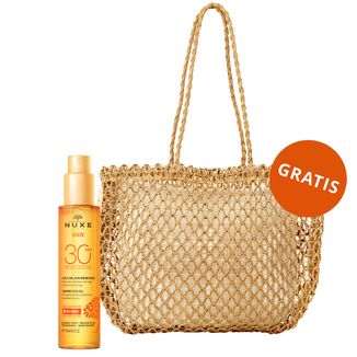 Nuxe Sun, brązujący olejek do opalania twarzy i ciała, SPF 30, 150 ml + torba Summer gratis - zdjęcie produktu