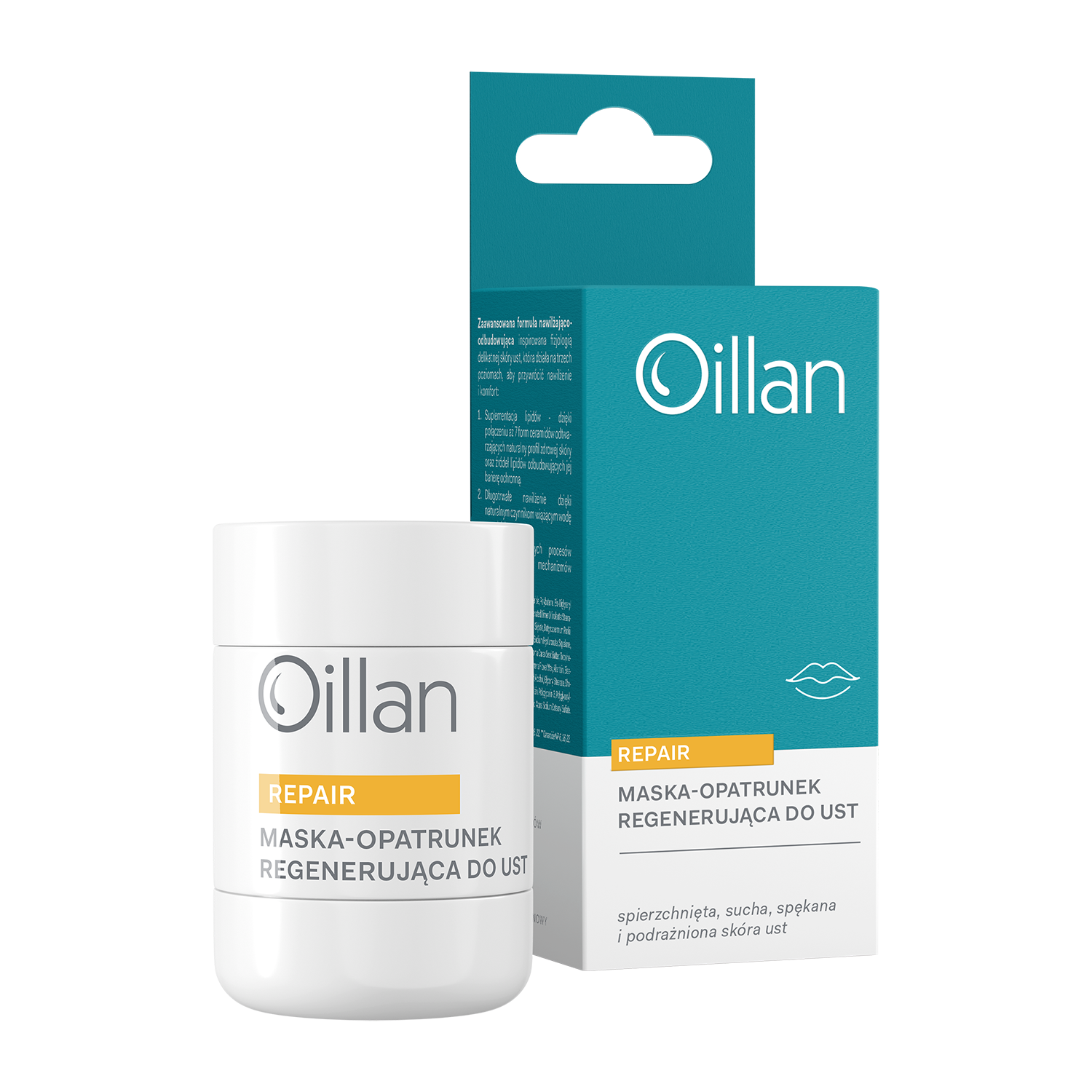 Oillan Oillan Repair, maska-opatrunek regenerująca do ust, 15 g