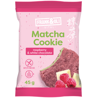 Frank&Oli Matcha Cookie, miękkie ciasteczko, malina i biała czekolada, 45 g Frank&Oli Matcha Cookie, miękkie ciasteczko, malina i biała czekolada, 45 g - zdjęcie produktu