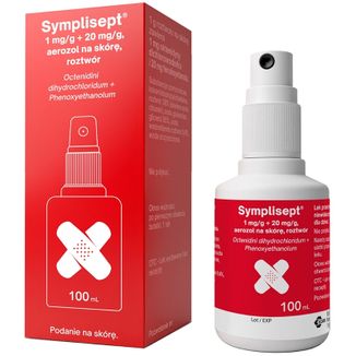 Symplisept 1 mg + 20 mg/g, aerozol na skórę, 100 ml Symplisept 1 mg + 20 mg/g, aerozol na skórę, 100 ml - zdjęcie produktu