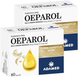 Zestaw Oeparol, olej z nasion wiesiołka, 2 x 60 kapsułek Zestaw Oeparol, olej z nasion wiesiołka, 2 x 60 kapsułek - zdjęcie produktu