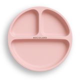 Bocioland, silikonowy talerzyk z przyssawkami, trójdzielny, różowy, 1 sztuka - miniaturka zdjęcia produktu