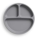 Bocioland, silikonowy talerzyk z przyssawkami, trójdzielny, ciemny szary, 1 sztuka - miniaturka zdjęcia produktu
