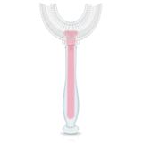 Bocioland, silikonowa szczoteczka w kształcie litery U, różowa, 1 sztuka - miniaturka zdjęcia produktu