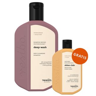 Resibo Deep Wash, szampon mocno oczyszczający, 250 ml + wygładzająca odżywka do włosów, 100 ml gratis - zdjęcie produktu