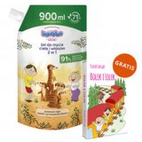 Bambino Dzieciaki, żel do mycia ciała i włosów 2w1, Surykatki, zapas, 900 ml + karty do gry dla dzieci, Bolek i Lolek, 55 kart gratis - miniaturka zdjęcia produktu