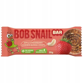 Bob Snail Baton owocowo-orzechowy, jabłko, truskawka, nerkowce, chrupki z komosy ryżowej, 35 g - zdjęcie produktu