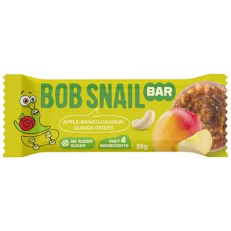 Bob Snail Baton owocowo-orzechowy, jabłko, mango, nerkowce, chrupki z komosy ryżowej, 35 g - zdjęcie produktu