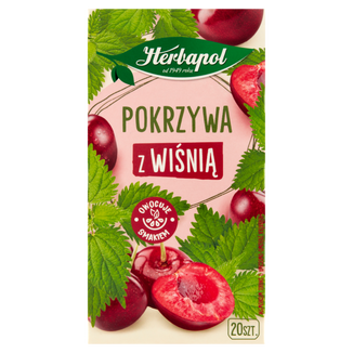 Herbapol Zielnik Polski Pokrzywa z wiśnią, herbatka ziołowo-owocowa, 1,5 g x 20 torebek - zdjęcie produktu