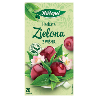 Herbapol Herbata Zielona z wiśnią, 1,7 g x 20 torebek - zdjęcie produktu