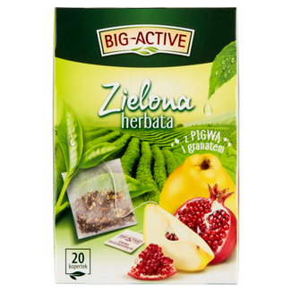 Herbapol Big-Active Herbata zielona z pigwą i granatem, 20 torebek - zdjęcie produktu