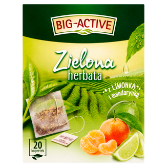 Herbapol Big-Active Herbata zielona z mandarynką i limonką, 20 torebek - zdjęcie produktu