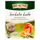 Herbapol Big-Active Herbata Biała z brzoskwinią i kwiatem pomarańczy, 20 torebek - miniaturka zdjęcia produktu