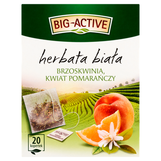 Herbapol Big-Active Herbata Biała z brzoskwinią i kwiatem pomarańczy, 20 torebek - zdjęcie produktu