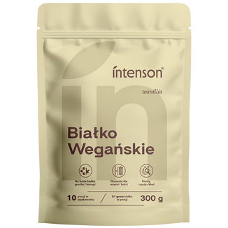 Intenson Wegańskie białko, smak waniliowy, 300 g Intenson Wegańskie białko, smak waniliowy, 300 g - zdjęcie produktu