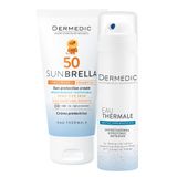 Zestaw Dermedic Sunbrella Baby, krem ochronny dla dzieci i niemowląt, skóra wrażliwa, SPF 50, 50 g + woda termalna, 50 ml - miniaturka zdjęcia produktu
